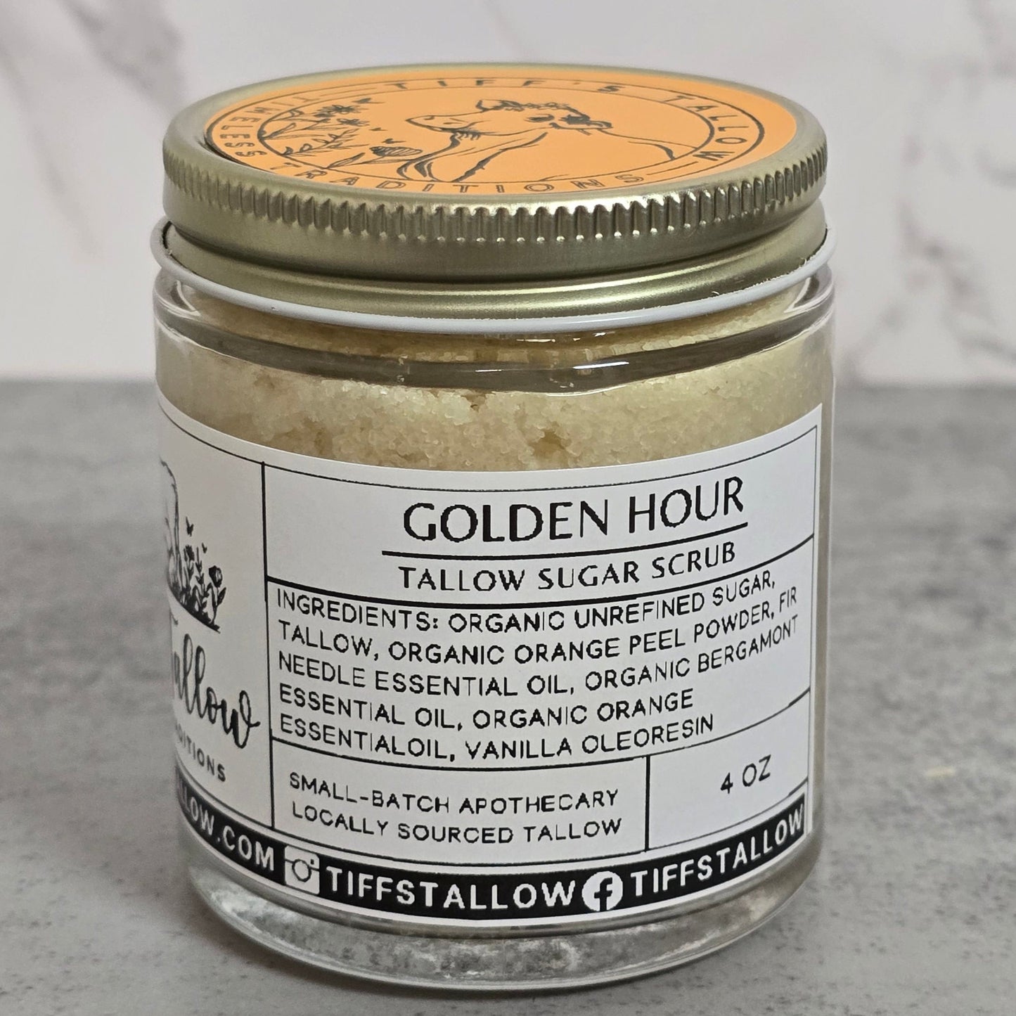 Golden Hour Tallow Sugar Scrub- 4 oz