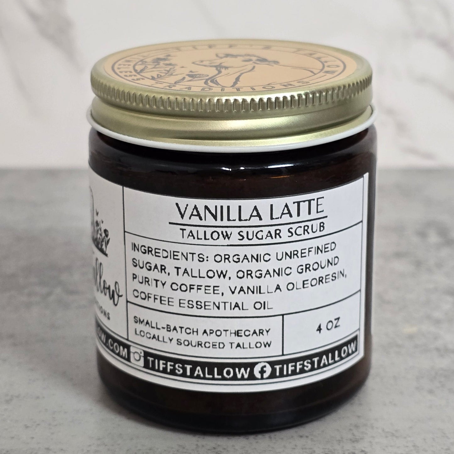 Vanilla Latte Tallow Sugar Scrub- 4 oz