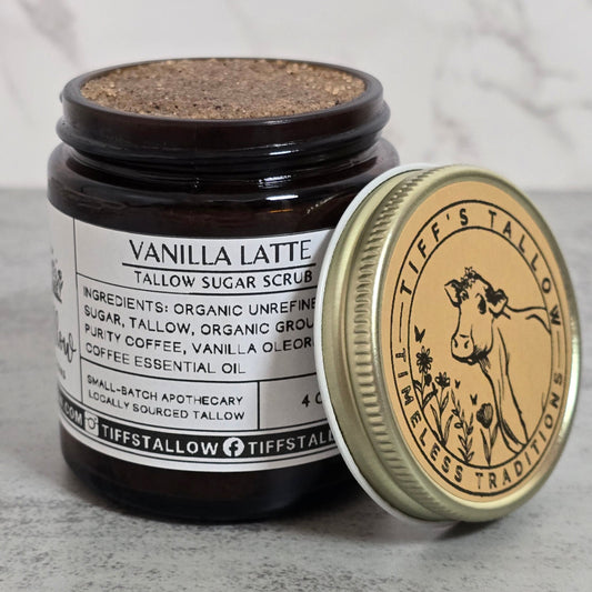 Vanilla Latte Tallow Sugar Scrub- 4 oz