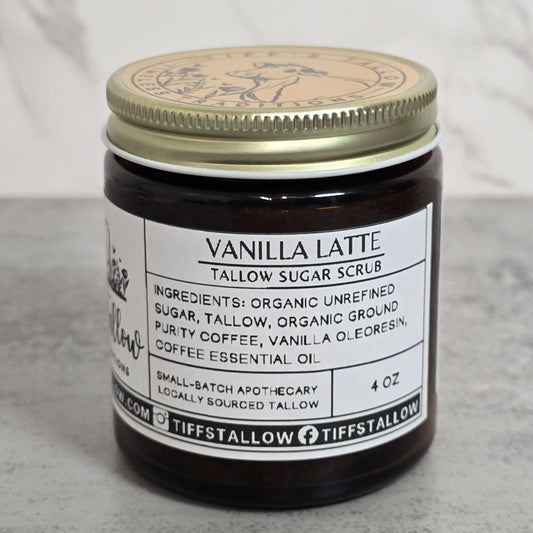 Vanilla Latte Tallow Sugar Scrub- 4 oz