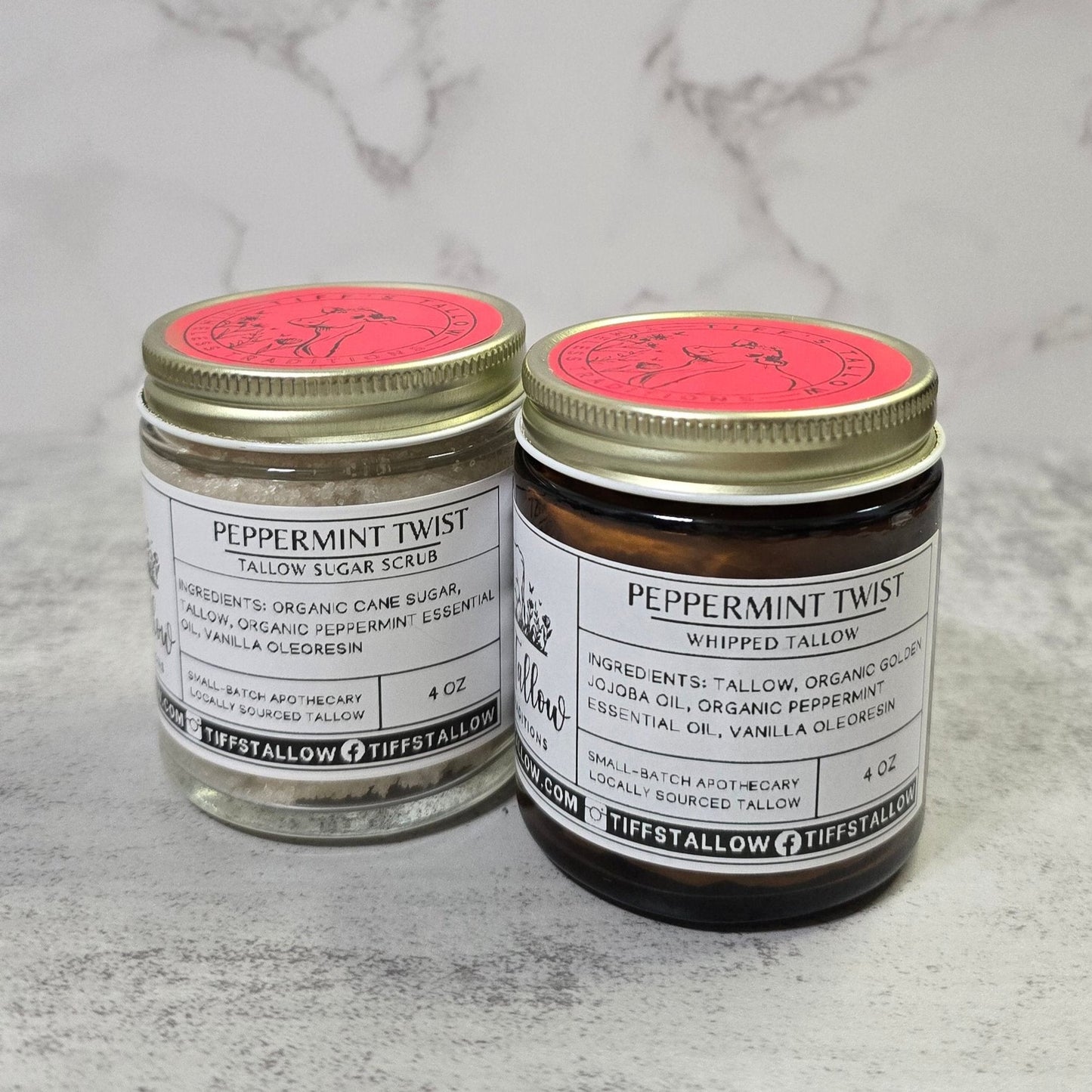 Peppermint Twist Tallow Sugar Scrub