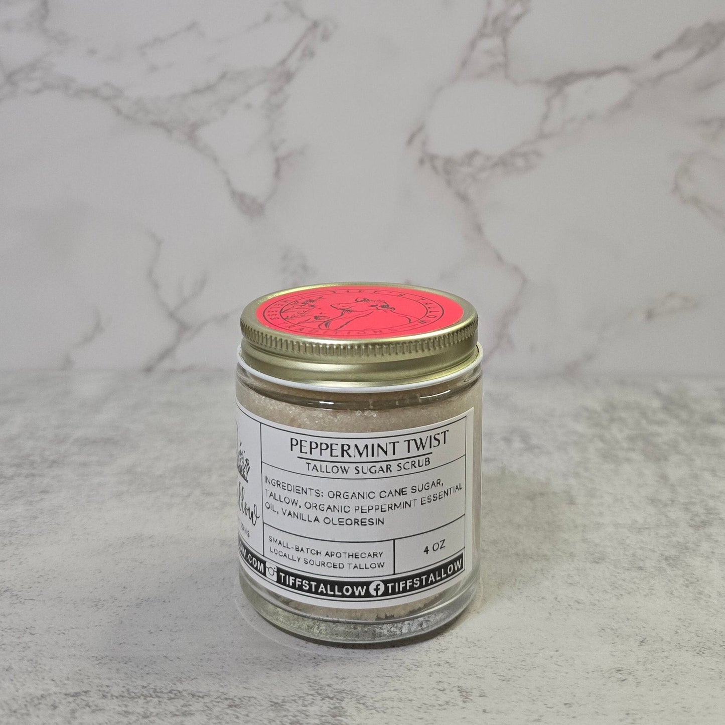 Peppermint Twist Tallow Sugar Scrub