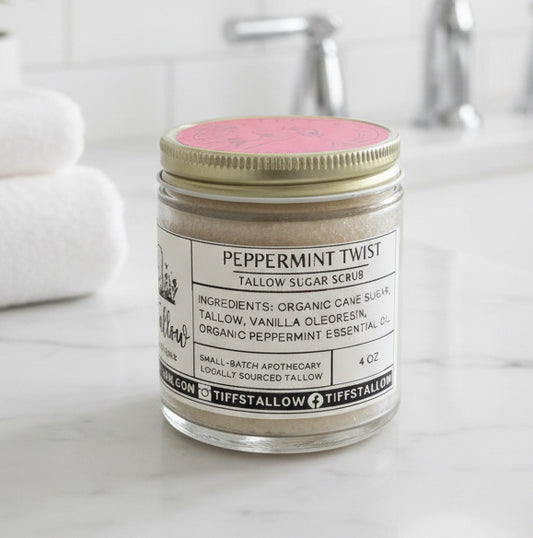 Peppermint Twist Tallow Sugar Scrub